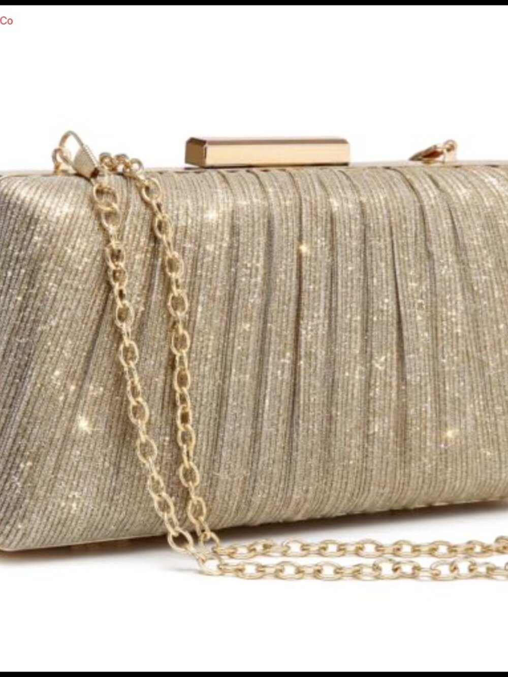 Evening Clutch Purse Glossy Patent Vegan Leather Pleated Party Bag
